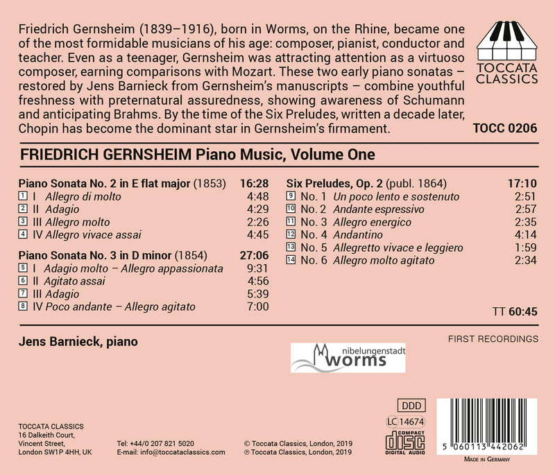 Gernsheim: Piano Music, Vol. 1
