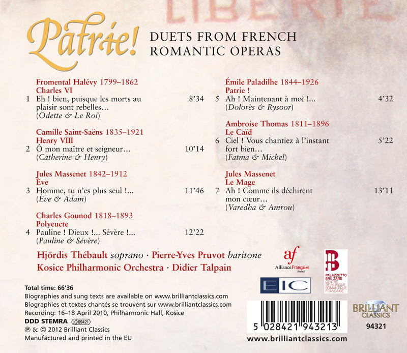 Patrie! Duets From French Romantic Operas / Talpain, Kosice Philharmonic