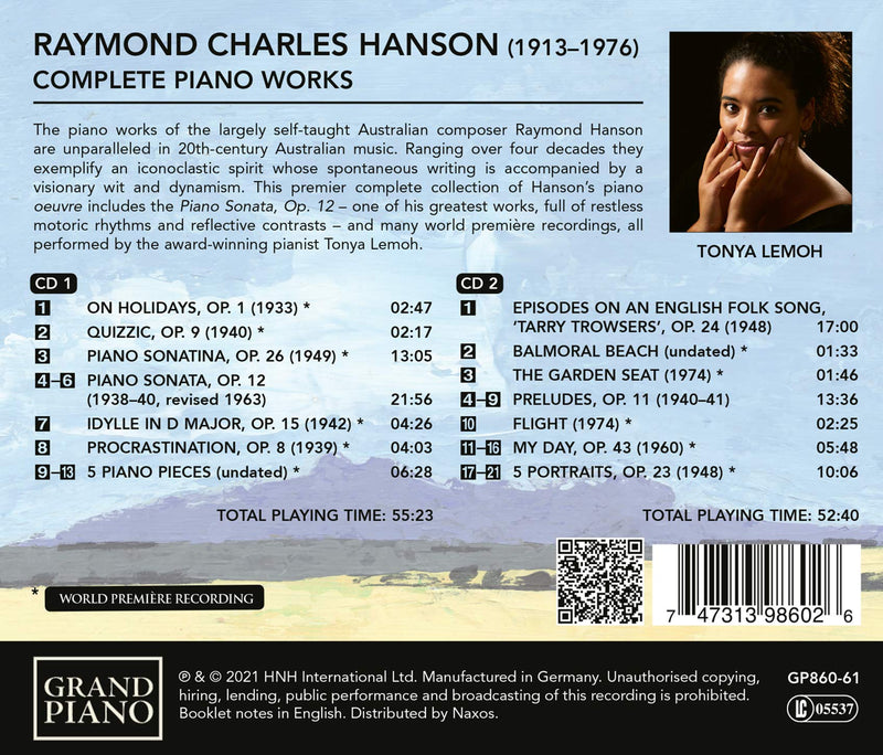 Hanson: Complete Piano Works / Tonya Lemoh
