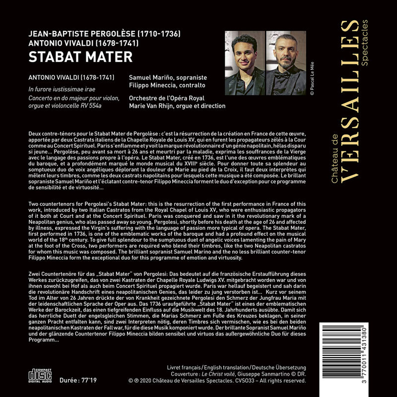 Pergolèse - Vivaldi: Stabat Mater pour deux castrats