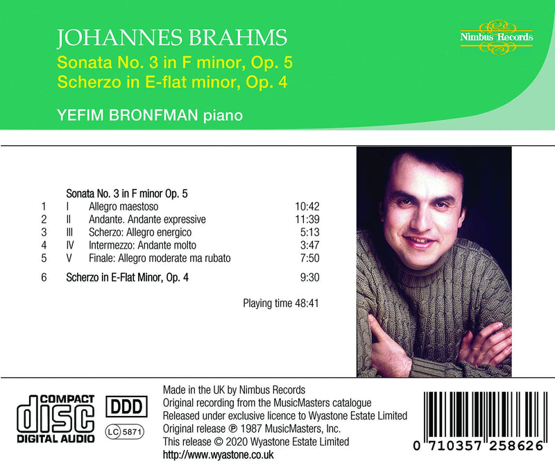 Brahms: Piano Sonata No. 3 & Scherzo Op. 4 / Bronfman
