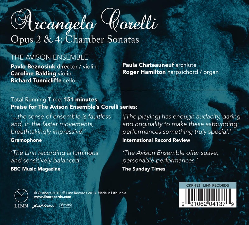 Corelli: Opus 2 & 4 - Chamber Sonatas / Beznasiuk, The Avison Ensemble