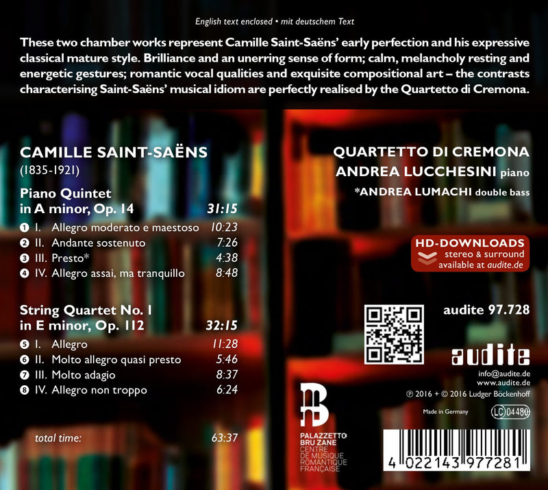 Saint-saens: Piano Quintet; String Quartet No. 1