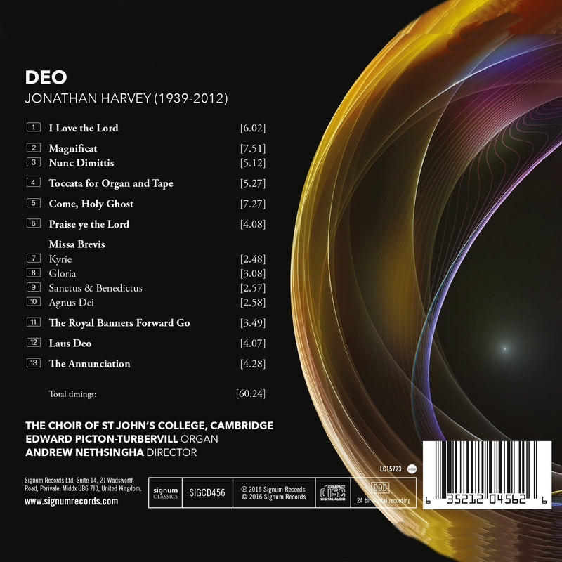 Harvey: Deo / Picton-Turbervill, Nethsingha, Choir of St. John's College Cambridge