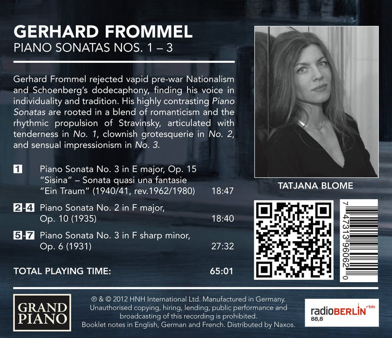 Frommel: Piano Sonatas Nos. 1-3 / Tatjana Blome
