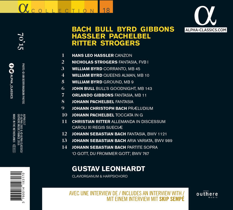 Bach, Bull, Byrd, Gibbons, Hassler, Pachelbel, Ritter & Strogers; Harpsichord Works / Leonhardt