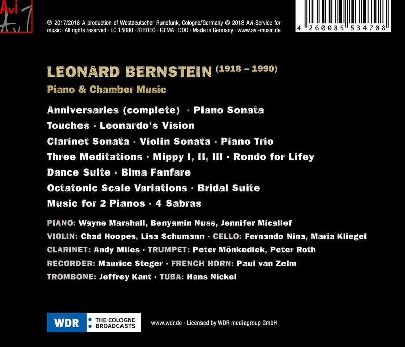 Bernstein: Piano & Chamber Music / Marshall, Kliegel, Nuss, Steger