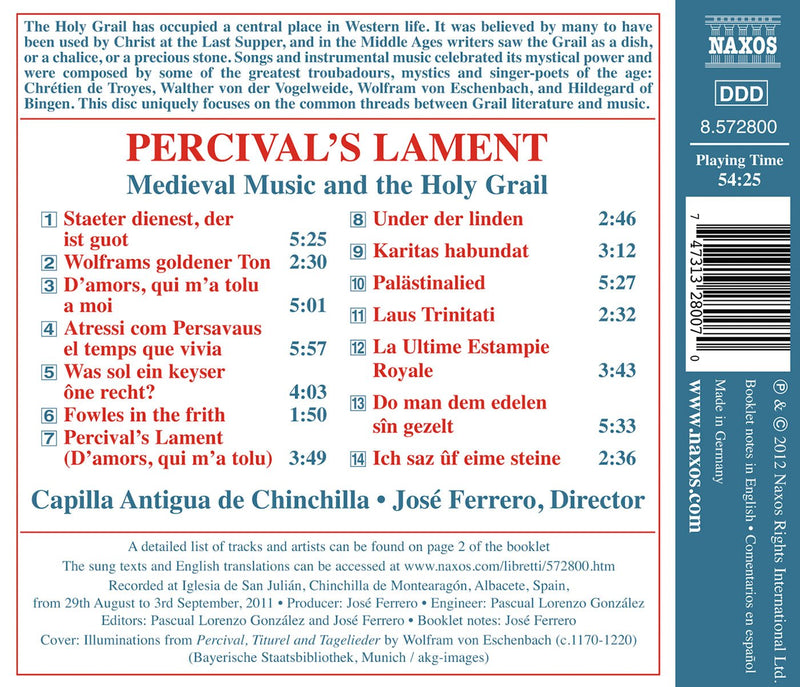 Percival's Lament / Ferrero, Capilla Antigua De Chinchilla