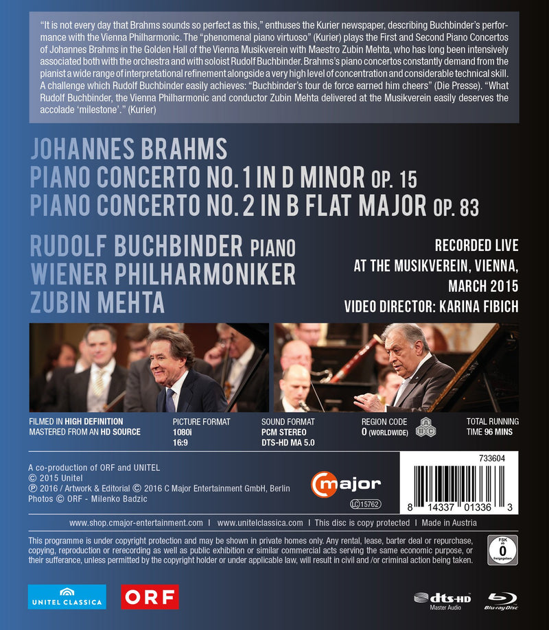 Brahms: Piano Concertos Nos. 1 & 2 / Buchbinder, Mehta, Vienna Philharmonic
