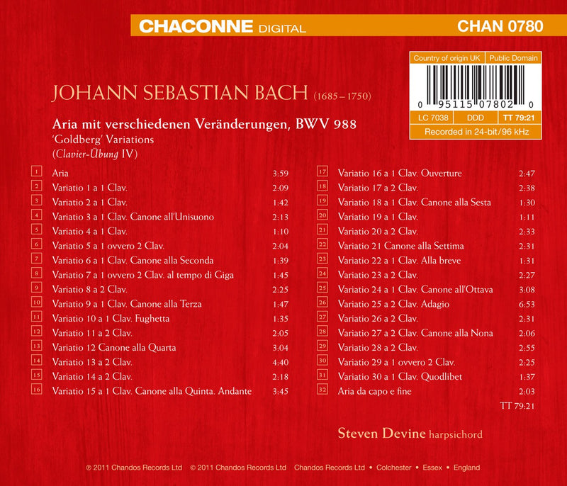 Bach: Goldberg Variations / Devine
