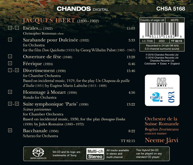 Ibert: Orchestral Works / Jarvi, Orchestre de la Suisse Romande
