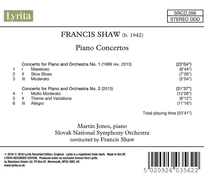 Francis Shaw: Piano Concertos