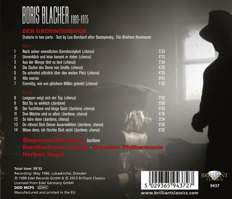 Blacher: Der Grossinquisitor / Nimsgern, Kegel, Dresden Philharmonic