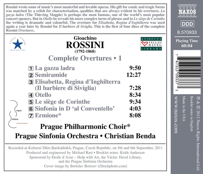 Rossini: Complete Overtures Vol 1 / Benda, Prague Sinfonia