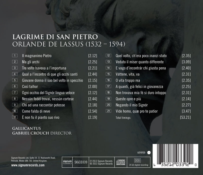 Lassus: Lagrime di San Pietro / Gallicantus