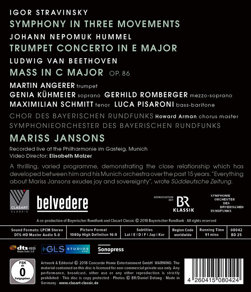 Beethoven: Mass in C Major; Hummel & Stravinsky / Jansons, BRSO