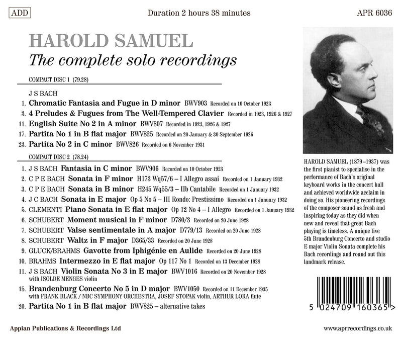 Harold Samuel - The complete solo recordings