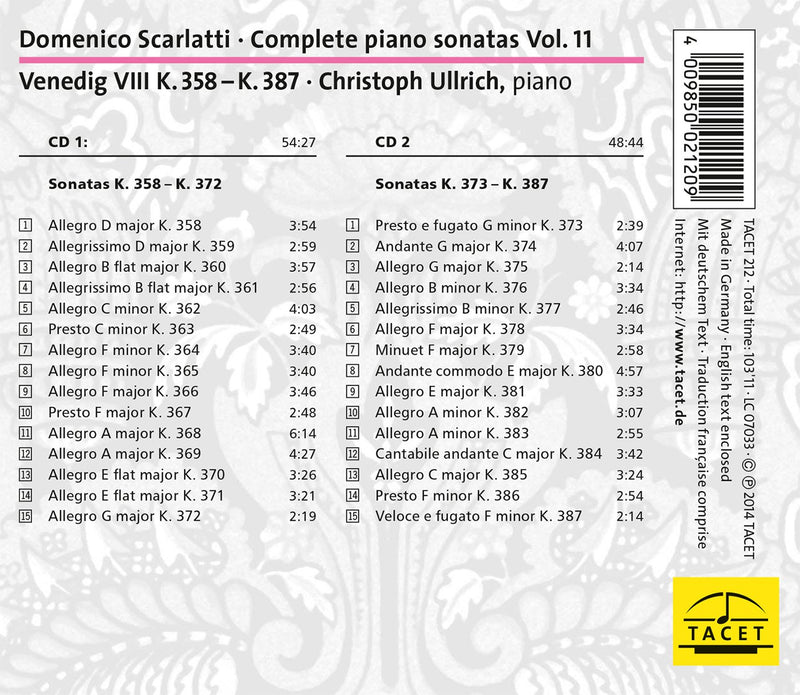Domenico Scarlatti: Complete Piano Sonatas, Vol. 11