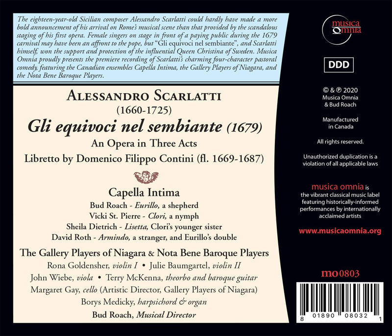 Scarlatti: Gli equivoci nel sembiante / Roach, Nota Bene Baroque Players