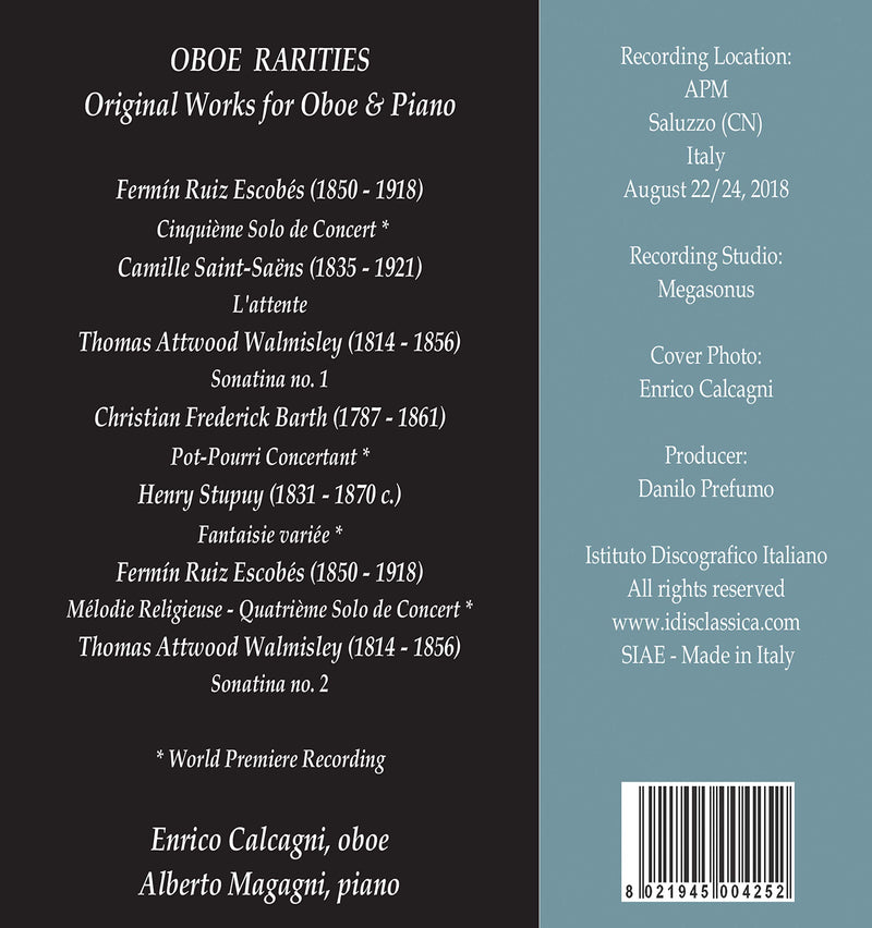 Oboe Rarities: Original Works for Oboe & Piano / Calcagni, Magagni