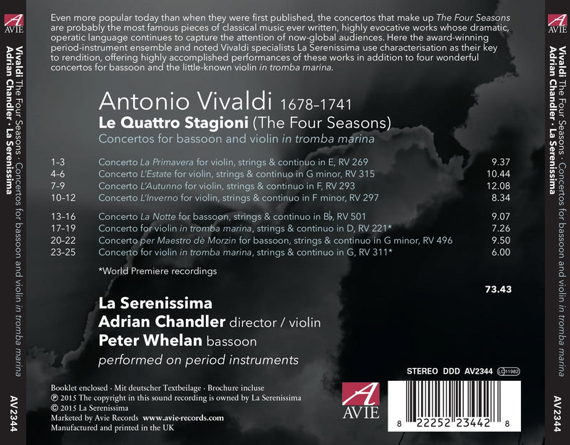 Vivaldi: The Four Seasons & Other Concerti / Whelan, Chandler, La Serenissima