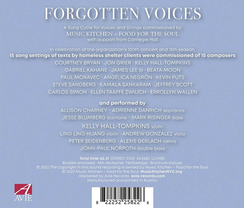 Forgotten Voices - A Song Cycle for Voices & Strings / Kelly Hall-Tompkins