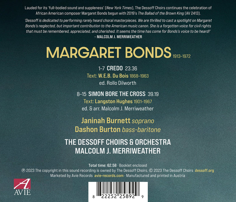 Bonds: Credo; Simon Bore the Cross / Merriweather, Dessoff Orchestra