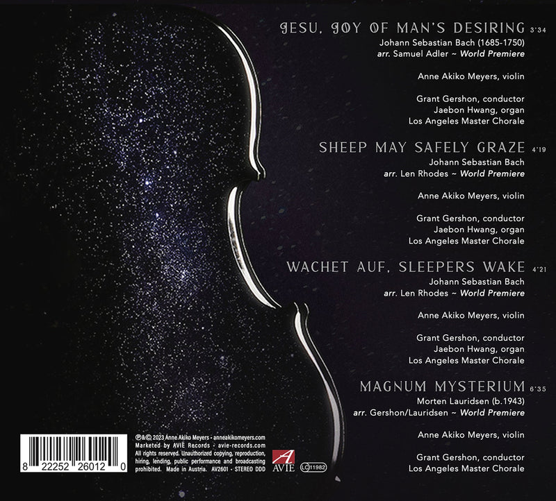 J.S. Bach & Lauridsen: Mysterium / Akiko Meyers, Gershon, Los Angeles Master Chorale
