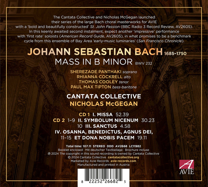 Bach: Mass in B Minor / McGegan, Cantata Collective
