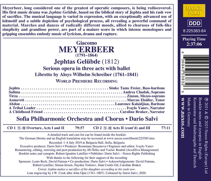 Meyerbeer: Jephtas Gelübde / Salvi, Sofia Philharmonic
