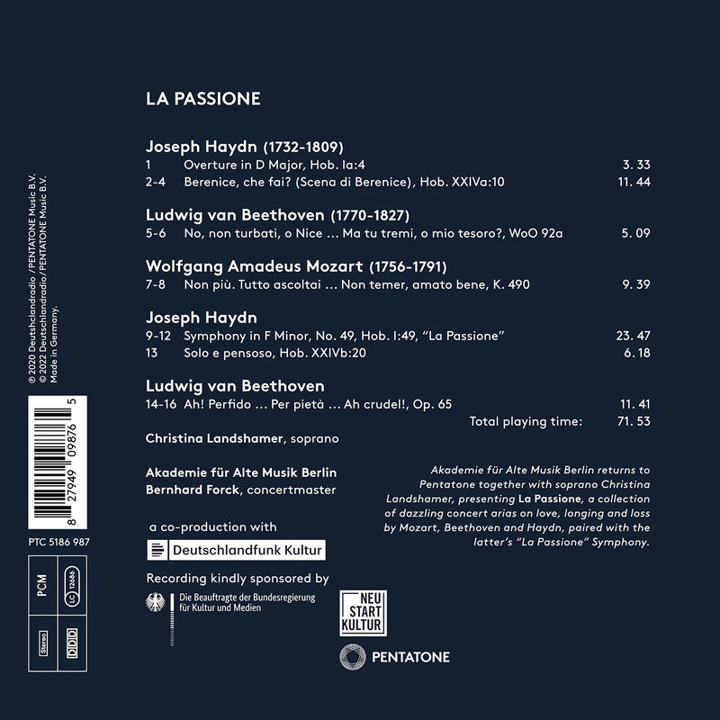La Passione - Beethoven, Haydn & Mozart / Landshamer, Forck, Akademie für Alte Musik Berlin