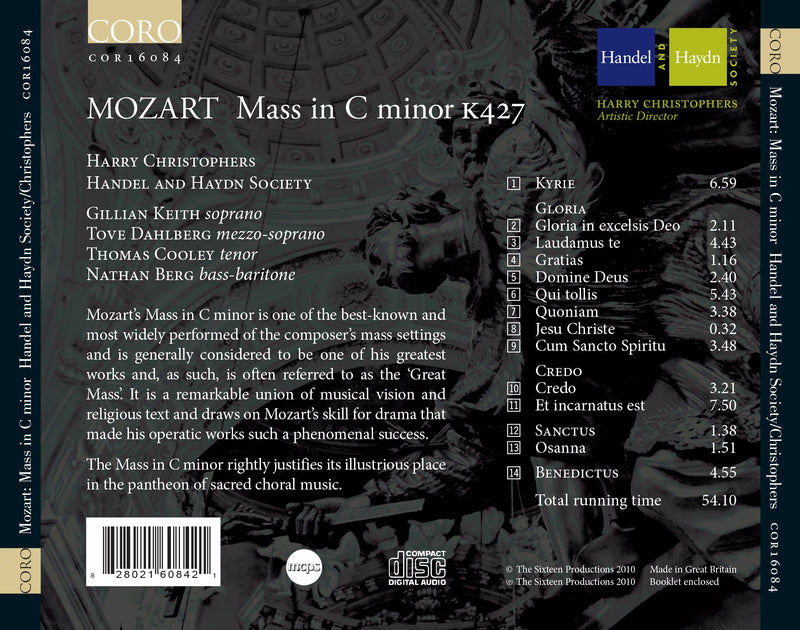 Mozart: Mass in C minor / Christophers, Handel & Haydn Society