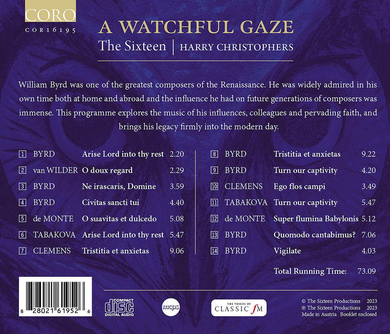 A Watchful Gaze - Byrd, Monte, Papa, Tabakova & Wilder / Christophers, The Sixteen