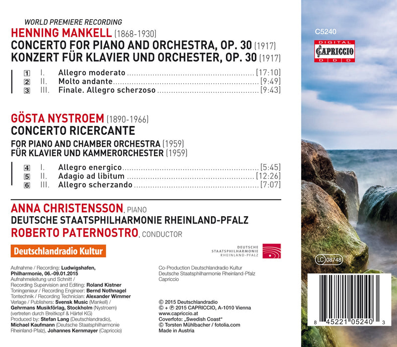 Mankell: Piano Concerto; Nystroem: Concerto Ricercante / Christensson