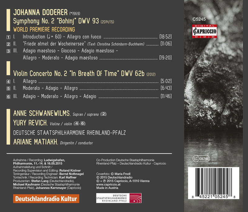 Doderer: Symphony No. 2; Violin Concerto No. 2 "In Breath of Time" / Matiakh, Schwanewilms
