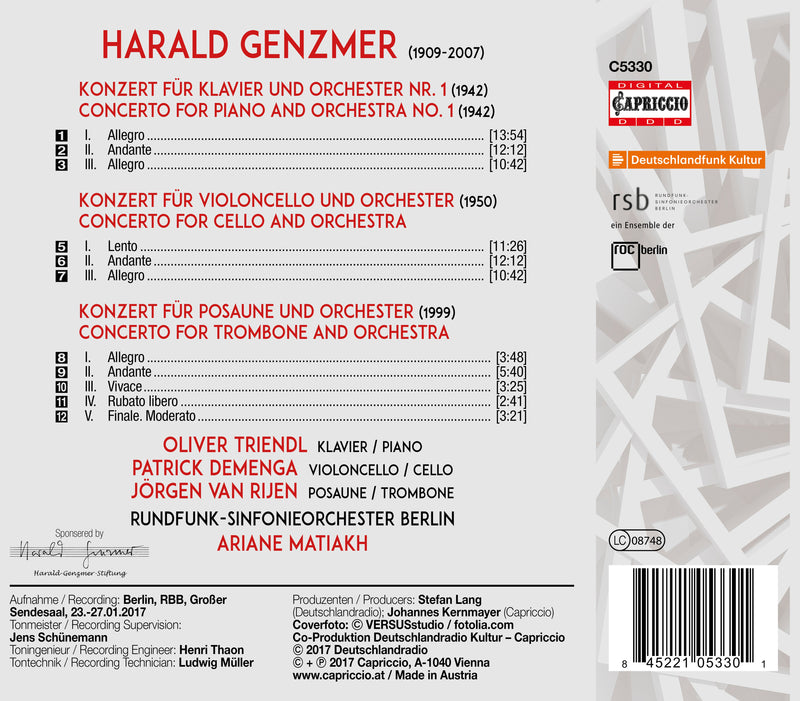 Genzmer: Solo Concertos / Matiakh, Berlin Radio Symphony