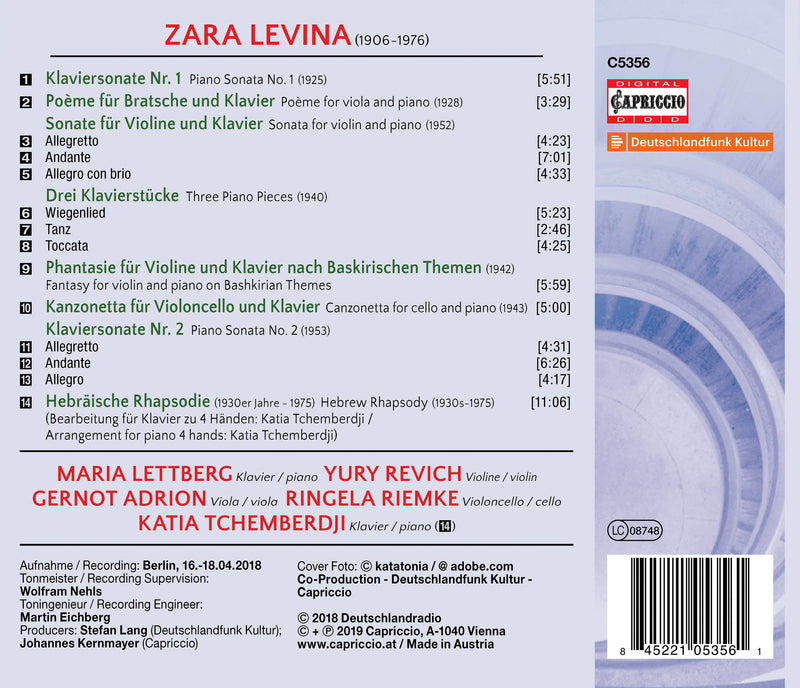 Levina: Chamber Music / Lettberg, Revich, Riemke, Adrion, Tchemberdji