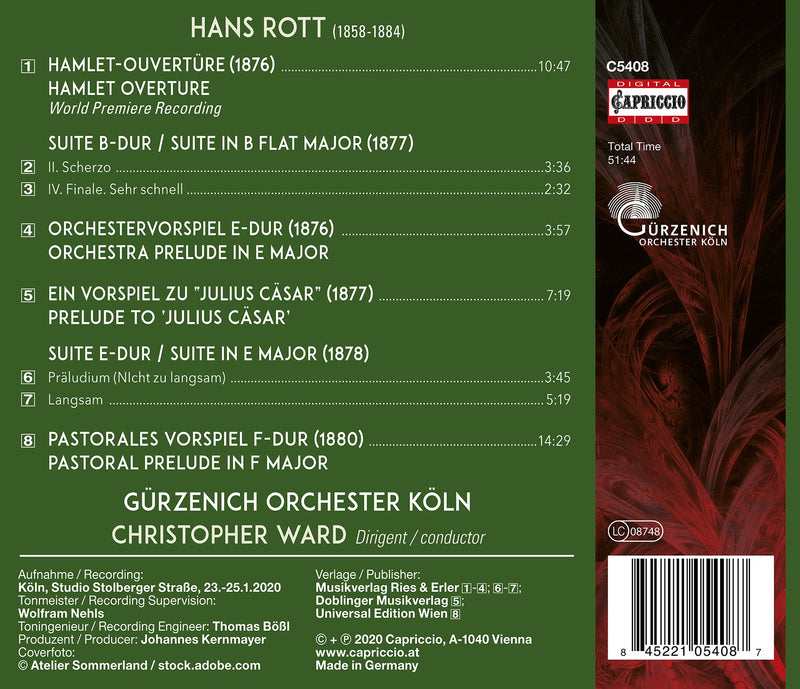 Rott: Complete Orchestral Works, Vol. 1 / Ward, Gurzenich Orchestra Koln