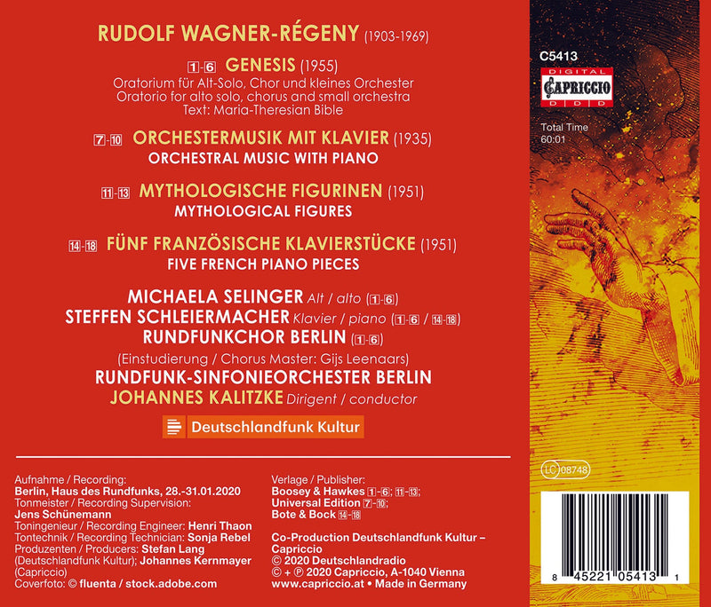 Wagner-Regeny: Genesis / Kalitzke, Berlin Radio Symphony Orchestra