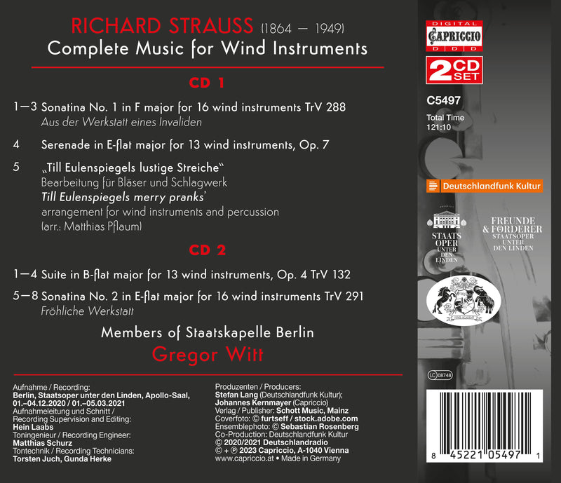 Strauss: Complete Music for Wind Instruments / Witt, Staatskapelle Berlin