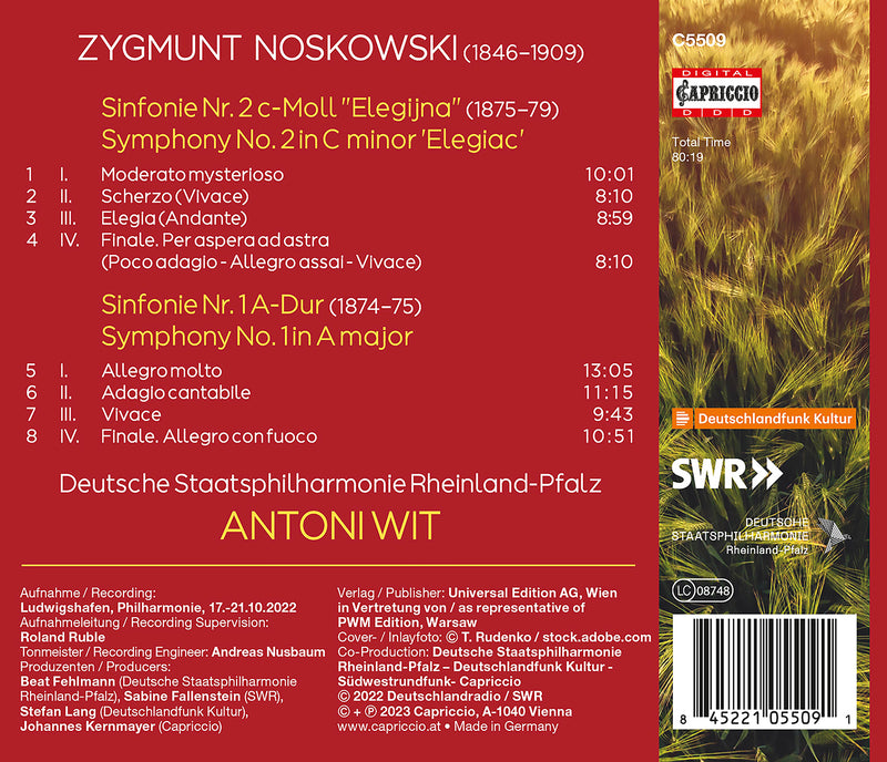 Noskowski: Symphonies Nos. 1 & 2 "Elegiac" / Wit, Staatsphilharmonie Rheinland-Pfalz
