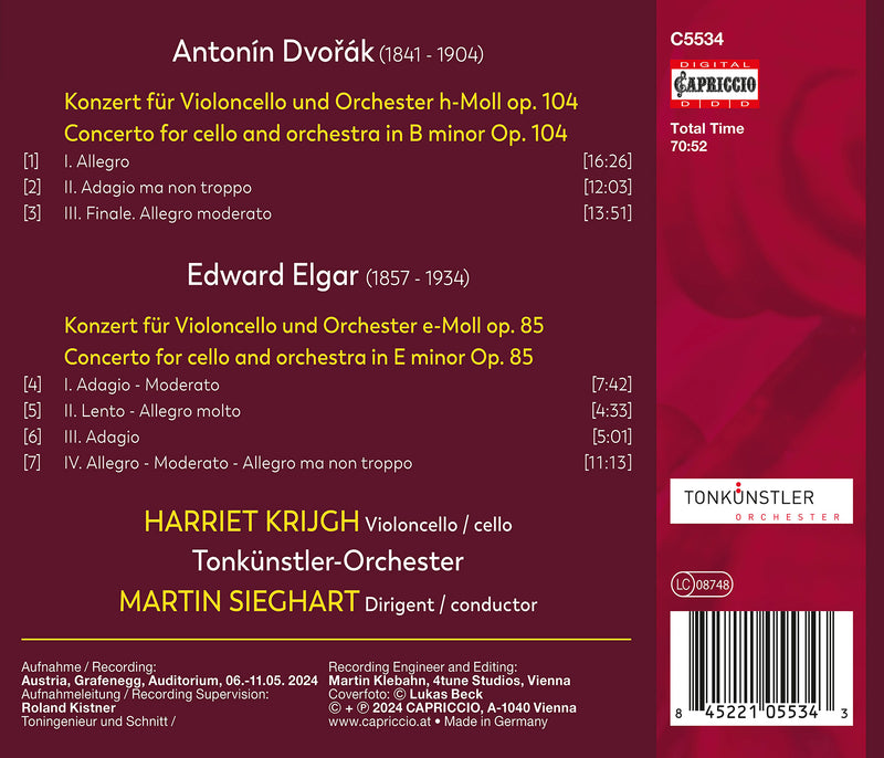 Dvořák & Elgar: Cello Concertos / Harriet Krijgh
