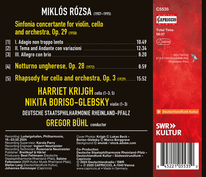 Rózsa: Sinfonia concertante / Bühl, Staatsphilharmonie Rheinland-Pfalz