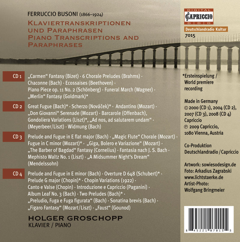Busoni: Piano Transcriptions / Holger Groschopp