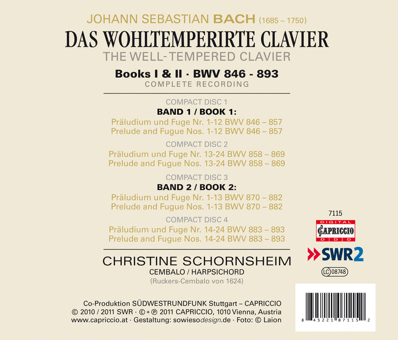 Bach: The Well-Tempered Clavier / Schornsheim