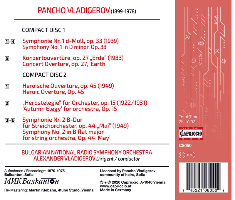 Vladigerov: Orchestral Works, Vol. 1 / Vladigerov, Bulgarian National Radio Symphony
