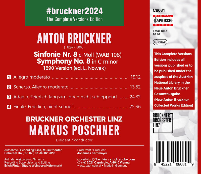 Bruckner: Symphony No. 8 / Poschner, Linz Bruckner Orchestra