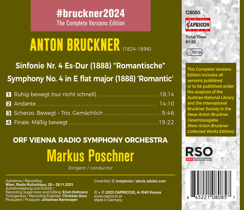 Bruckner: Symphony No. 4 / Poschner, ORF Vienna Radio Symphony