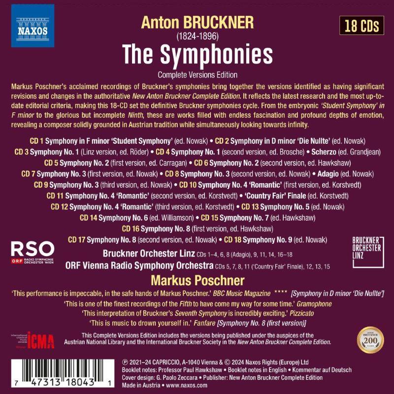 Bruckner: Symphonies Nos. "0"–9 / Poschner, Linz Bruckner Orchestra, ORF VRSO