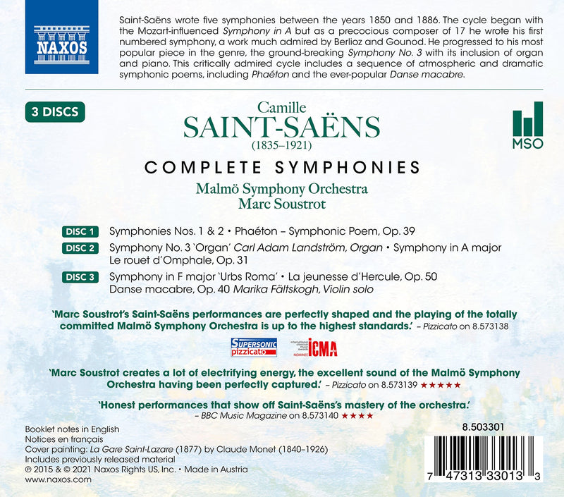 Saint-Saëns: Complete Symphonies / Soustrot, Malmö Symphony
